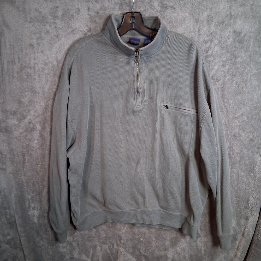Vtg Pendleton Quarter Zip‎ Knit Sweater Mens Sz Large Stone Wash Y2K